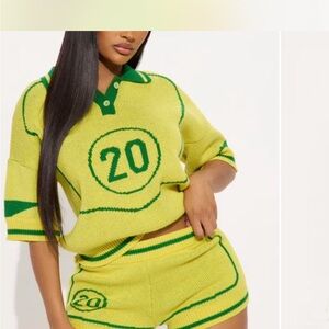 Fashion Nova Yellow and Green Knit Apparel